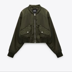 Zara Cropped Bomber Jacket